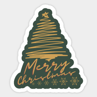 Christmas tree art, merry christmas, christmas season Sticker